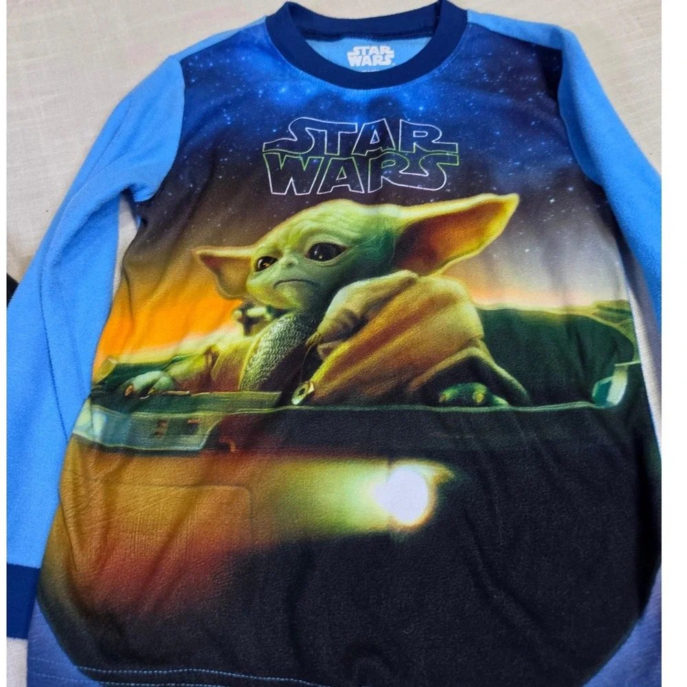 Star Wars Grogu & Carters Moose Alligator Fleece Pajama Set Bundle Boys 6 6/7